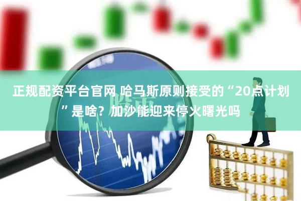 正规配资平台官网 哈马斯原则接受的“20点计划”是啥？加沙能迎来停火曙光吗